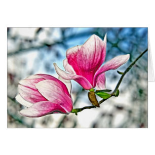 Magnolia och Blå himmel Hälsningskort