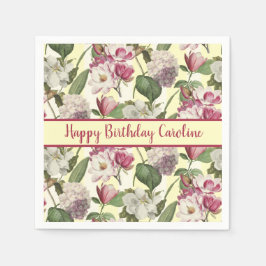 Magnolia och Hydrangea Flowers Southern Pappersservett