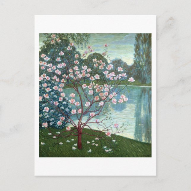 Magnolia (olja på arbetsyta) vykort (Framsida)