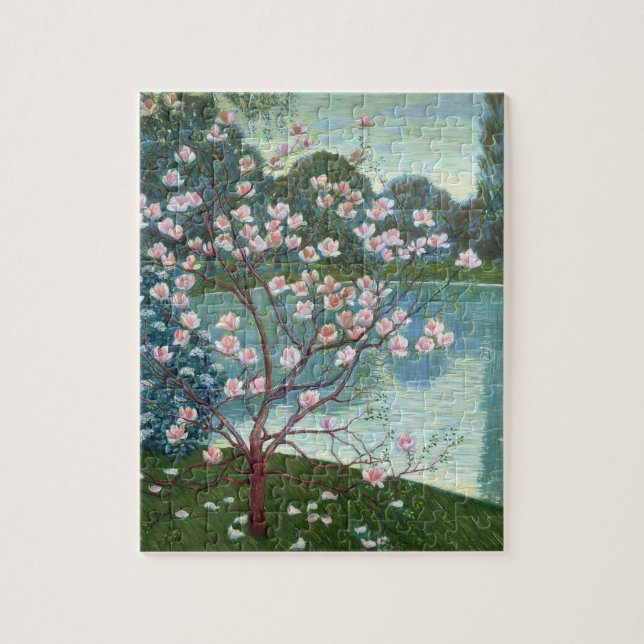Magnolia (olja på kanfas) pussel (Vertikal)