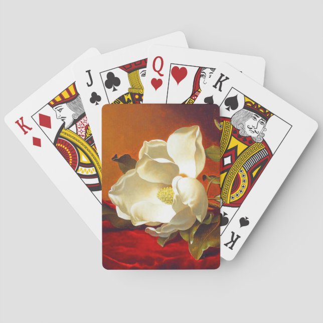 Magnolia on Red Velvet Martin Johnson Heade Casinokort (Baksidan)