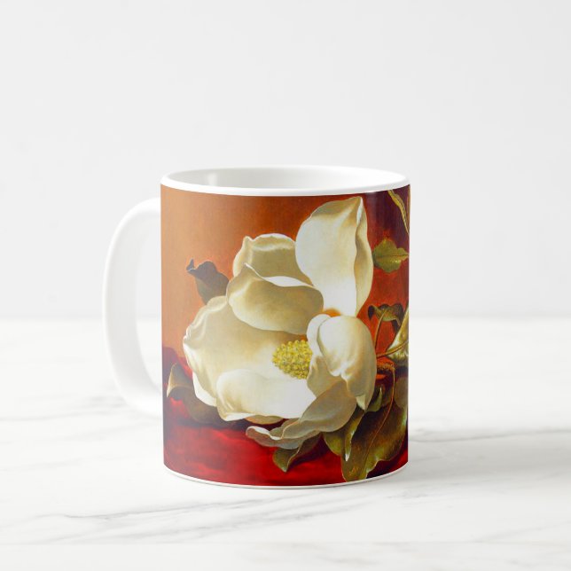 Magnolia on Red Velvet Martin Johnson Heade Kaffemugg (Framsida vänster)