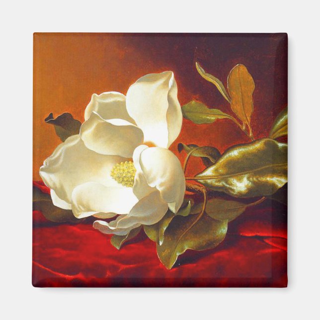 Magnolia on Red Velvet Martin Johnson Heade Magnet (Framsidan)