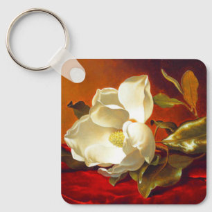 Magnolia on Red Velvet Martin Johnson Heade Nyckelring