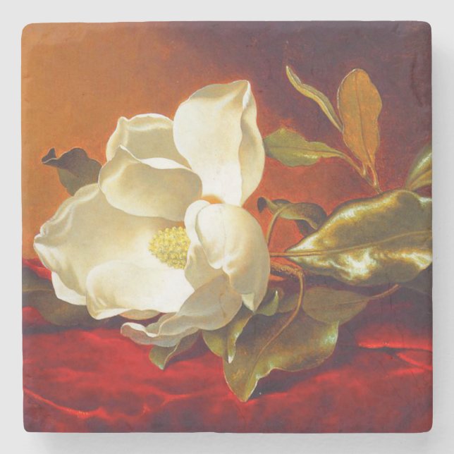 Magnolia on Red Velvet Martin Johnson Heade Stenunderlägg (Framsidan)