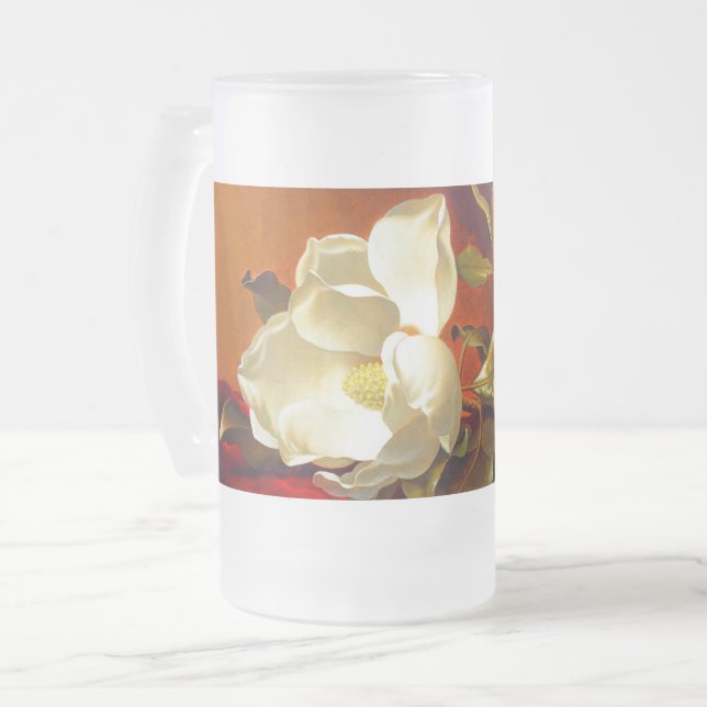 Magnolia på röd sammetsmartin Johnson Heade Frostat Ölglas (Framsida vänster)