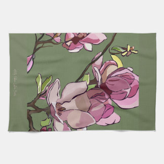 Magnolia Painting Kitchen Towel Kökshandduk