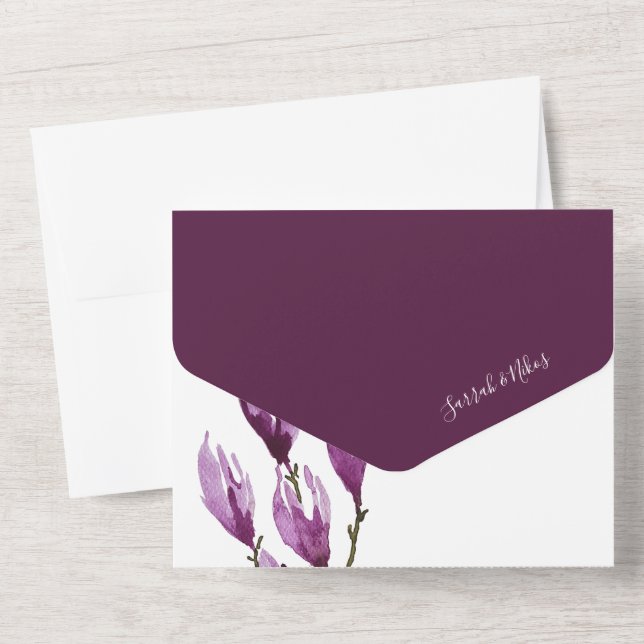 Magnolia Pastel Lila Violet Palette Watercolor (Baksida)