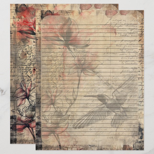 Magnolia Plant Old Manuscript Brevhuvud (Fram/baksida)