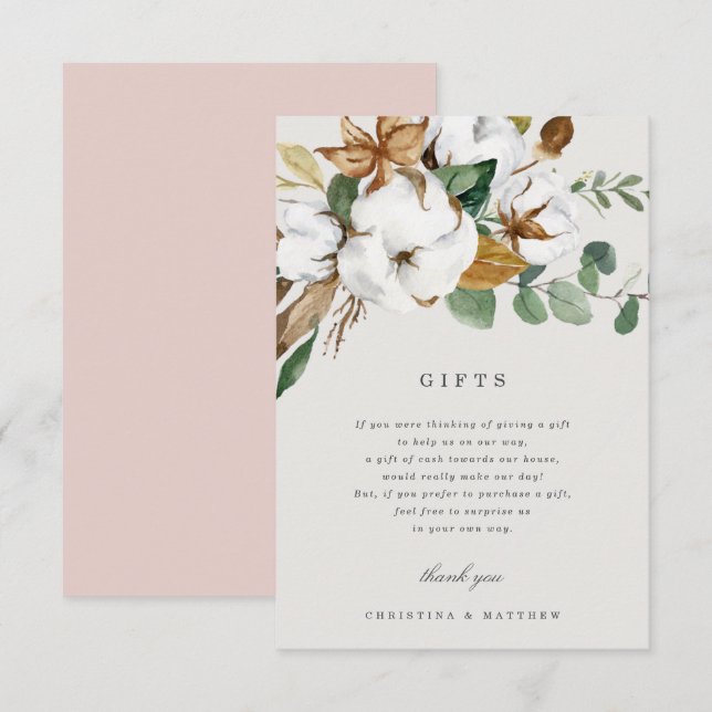 Magnolia presentkort inbjudningar (Fram/baksida)