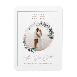 Magnolia & Ro Guld Circle Photo Save Date Magnet