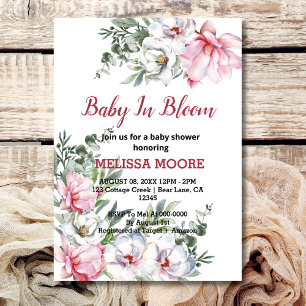 Magnolia rosa white baby i bloom inbjudningar