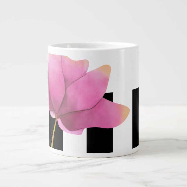 Magnolia Rosé Modern Blommigt Design Jumbo Mugg (Framsidan)