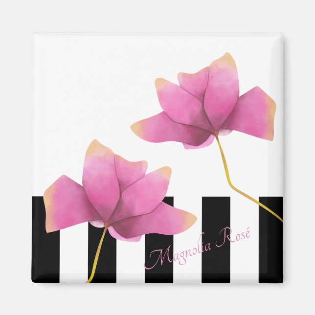 Magnolia Rosé Modern Blommigt Design Kitchen Magnet (Framsidan)