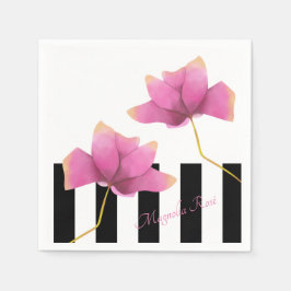 Magnolia Rosé Modern Blommigt Design Pappersservett