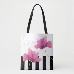 Magnolia Rosé Modern Blommigt Design Tygkasse