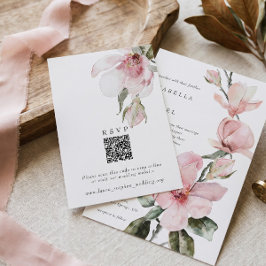 Magnolia RSVP Online QR-kod Bröllopswebbplats Kort