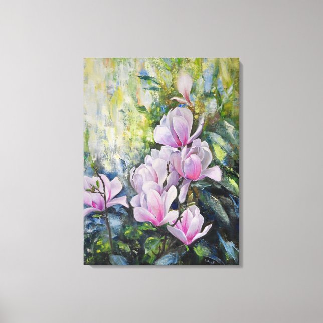 Magnolia Serenity - Blommigt Art av Lukian Canvastryck (Framsida)