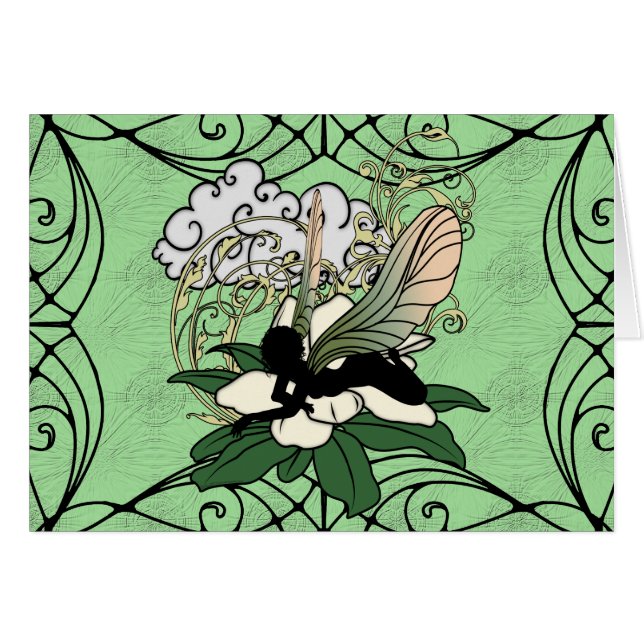 Magnolia Shadow Fairy Hälsningskort (Framsidan Horizontal)