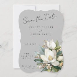 Magnolia Skye Blommigt Bröllop spara datum