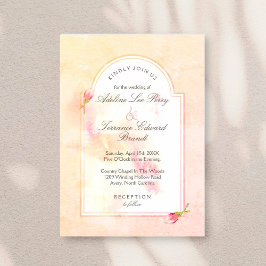 Magnolia Sunrise Arch Watercolor Invitation Inbjudningar