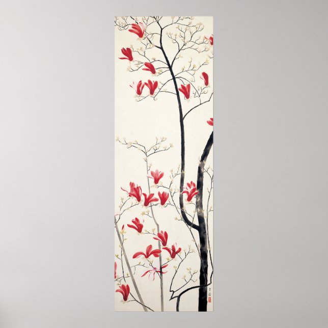 Magnolia Träd av Kobayashi Kokei, japansk konst Poster (Framsidan)