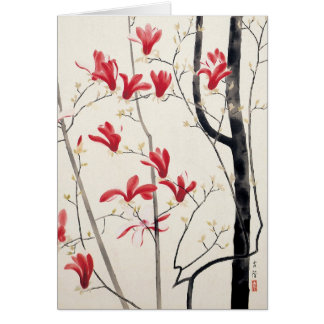 Magnolia Träd av Kobayashi Kokei, Vintage Nature Hälsningskort