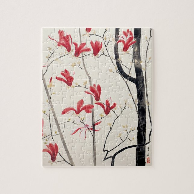 Magnolia Träd av Kobayashi Kokei, Vintage Nature Pussel (Vertikal)