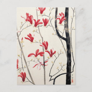 Magnolia Träd av Kobayashi Kokei, Vintage Nature Vykort