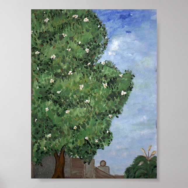 Magnolia Träd i stadsparken Poster (Framsidan)