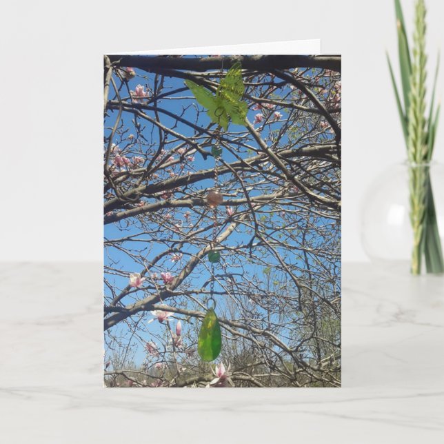 Magnolia Träd Vind Chimes tänker på ditt kort (Framsida)