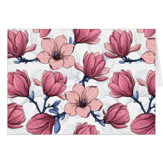 Magnolia-trädgård 2 hälsningskort (Framsidan Horizontal)