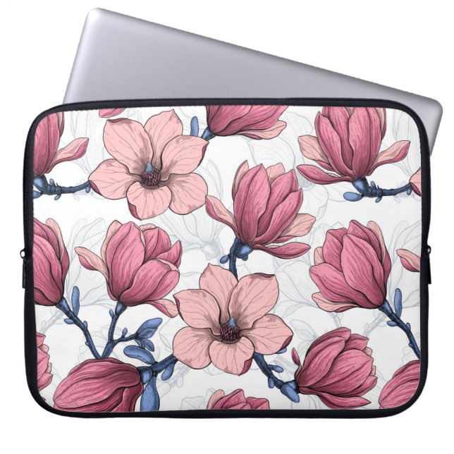 Magnolia-trädgård 2 laptop fodral (Framsidan)