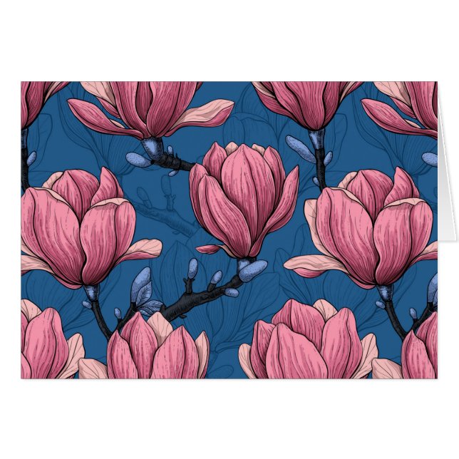 Magnolia-trädgård Hälsningskort (Framsidan Horizontal)