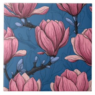 Magnolia-trädgård Kakelplatta