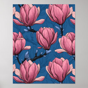 Magnolia-trädgård Poster