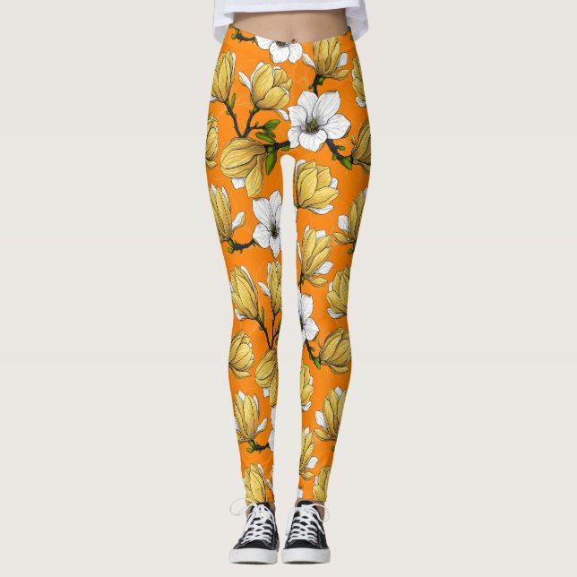 Magnolia-trädgården i gult leggings (Framsida)