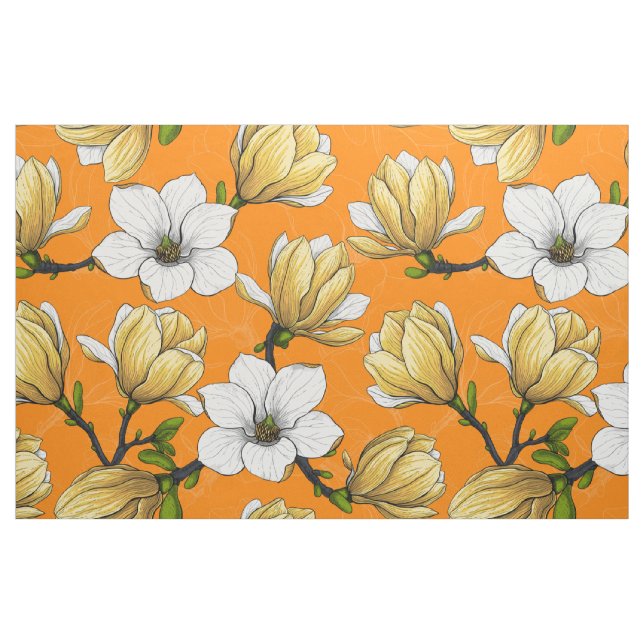 Magnolia-trädgården i gult tyg (Fat Quarter)