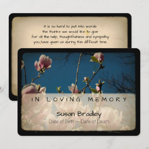 Magnolia Vintage Memorial Sympathy Tack 7 Inbjudningar