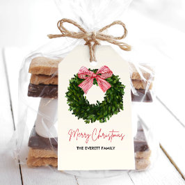 Magnolia Wandeans Juletiketter med Red Bow Presentetikett