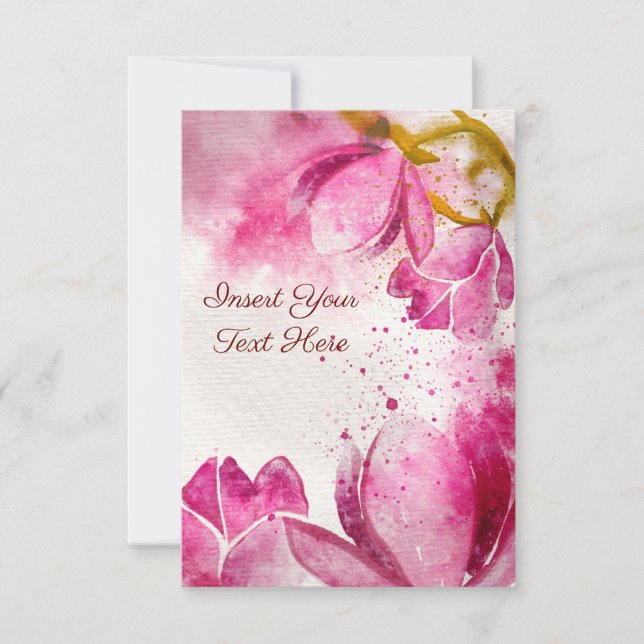 Magnolia Watercolor  Kort (Framsida)