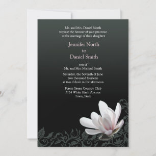 Magnolia Wedding Investigations Classic Blommigt D Inbjudningar