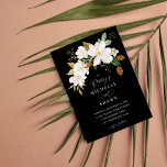 Magnolia White Blommigt Bröllop - Black Inbjudningar<br><div class="desc">Få dina gäster i upphetsningen för bröllop med din Magnolia White-Blommigt - Svart bröllopsinbjudningar.</div>