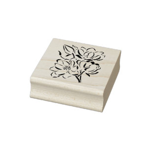 Magnolia - Wood Art Frimärke Stämpel