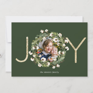 Magnolia Wreath JOY Julkort