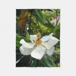 Magnoliablommar Fleecefilt