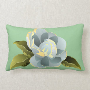 Magnoliablommar med löv lumbarkudde