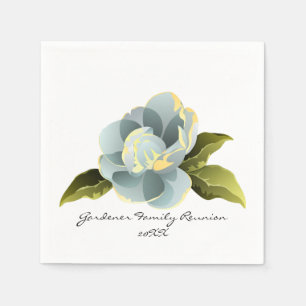 Magnoliablommar med löv pappersservett