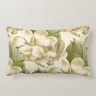 magnoliablommigtgrönt lumbarkudde