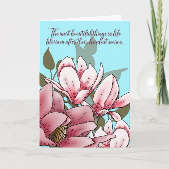 Magnoliablomningens uppmuntrande kort (Framsida)